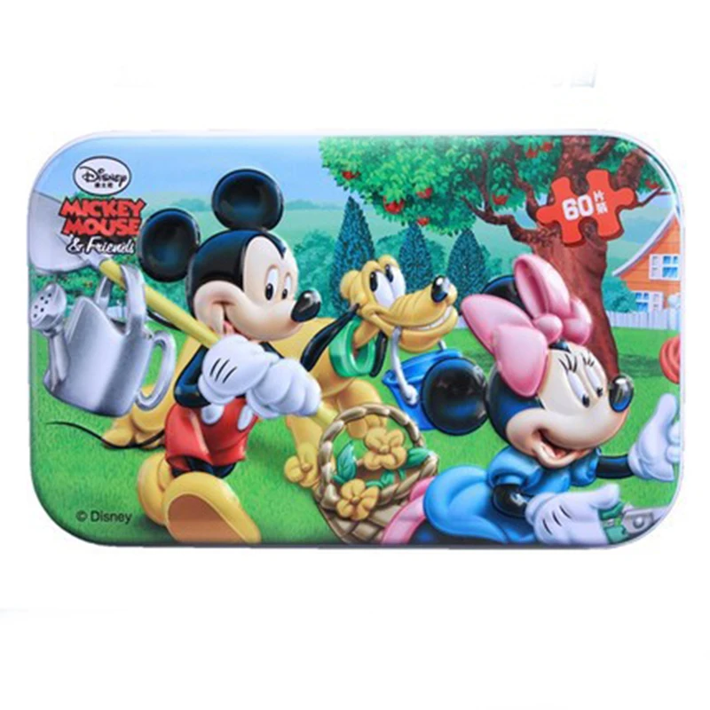 Disney 60 шт. принцессы деревянный железный ящик головоломки молодых одежда для