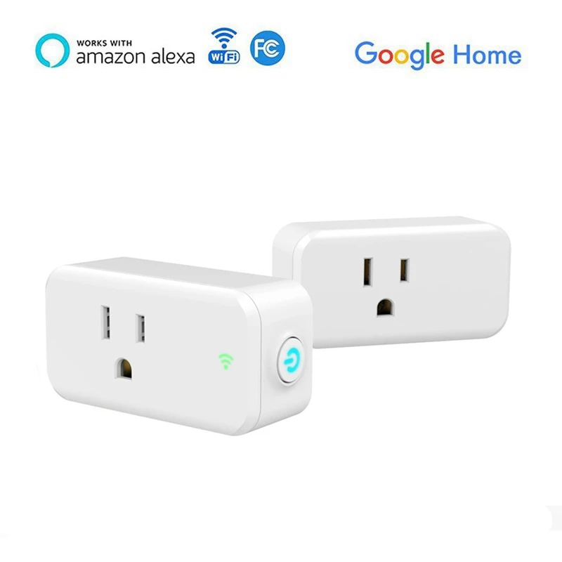 2 шт. мини Wi Fi Smart Plug США Plug 10A Беспроводная умная розетка Alexa и Google голос управление для Умный дом автоматизации