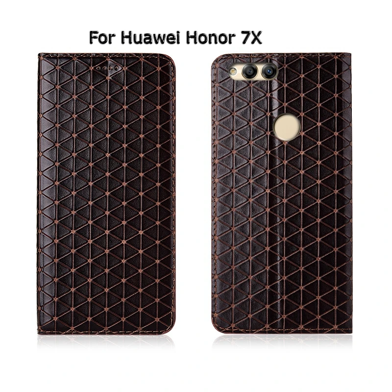 Верх из натуральной кожи чехол для телефона Huawei Honor 7 7i 7X 7A Pro Prime Флип Магнитный