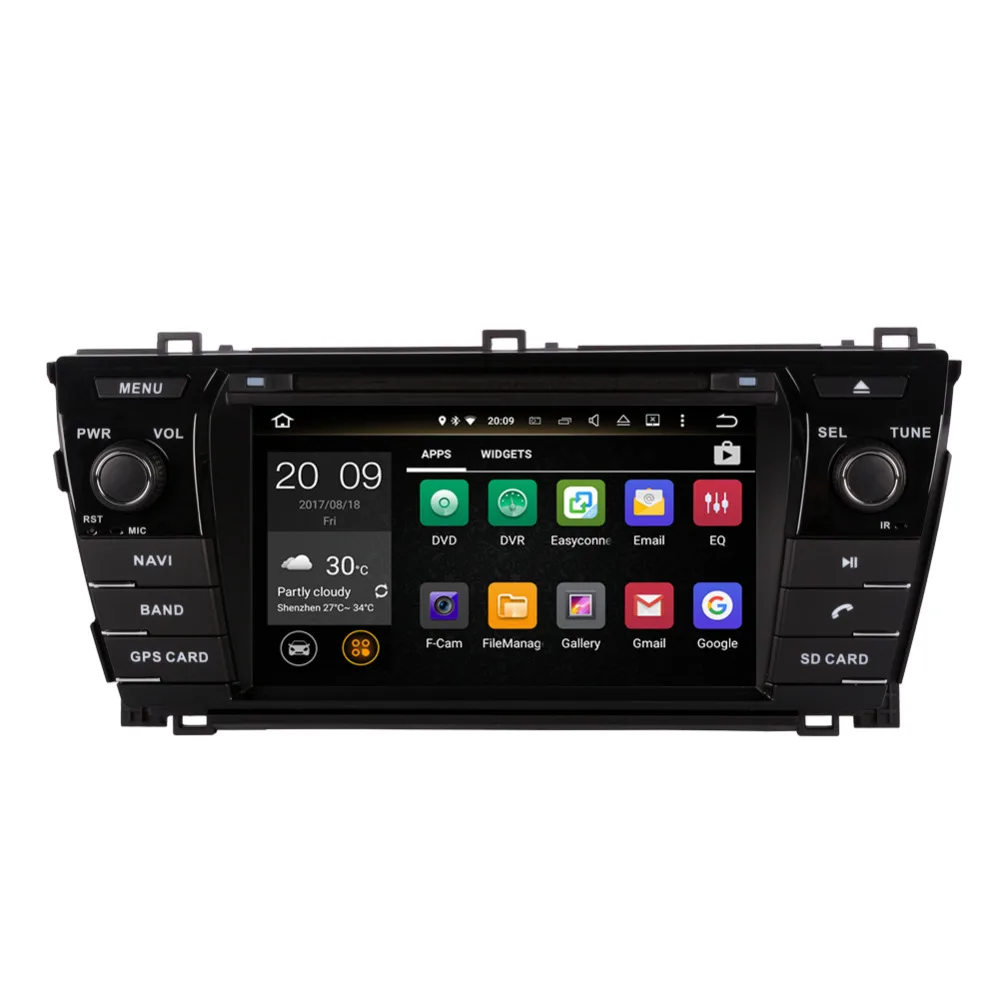 Top Android 8.0 Octa Core 4GB+32GB Car PC Radio Stereo Head Unit For Toyota Corolla 2013- Left Hand Driving GPS Navigation Bluetooth 2
