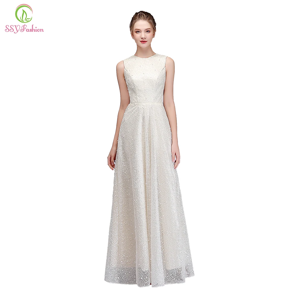 Ivory Lace Evening Dress