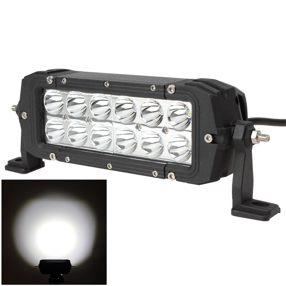 

7 Inch 2520LM 36W LED Flood / Spot Car Work Light  Double Row Bar Light for Truck / Trailer / Motorcycle / Boat