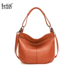 BRIGGS Новая модная мягкая женская сумка из натуральной кожи Элегантная Женская плечевая сумка-хобо сумка-мессенджер портфель Sac основной