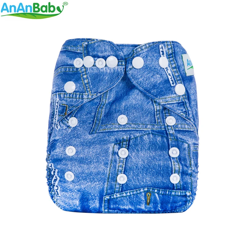 AnAnBaby Baby Diapers PUL Print Pocket Diaper Cover Washable & Breathable Ddjustable Baby Diaper Cloth J Sereis