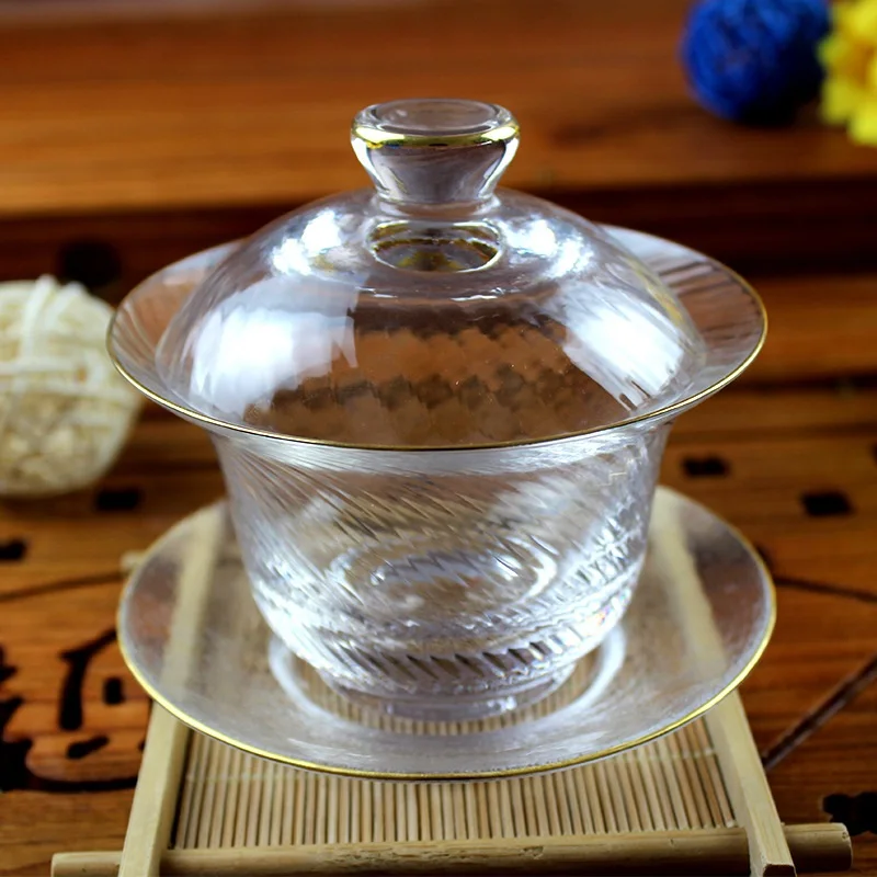 Glass tea set glass set Japanese style snow cover bowl kung fu tea set tea set combination set