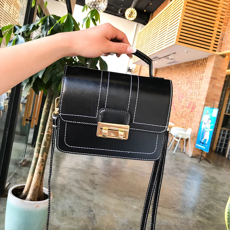 

2018 winter new European windmill line lock bag fashion handbag shoulder bag ladies small square bag custom Messenger bag