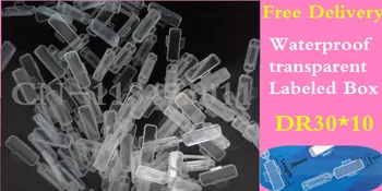 

Free Shipping 1000 Pcs / Lot DR3010 30mmx10mm Wire marker Transparent cable Line Labeled Box signs Logo waterproof box