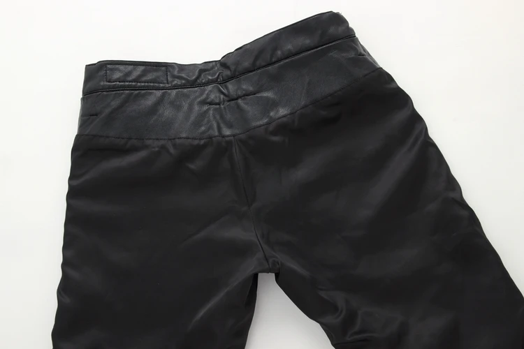 PU Leather Men's stylish Riding Jeans Biker slim pants 9