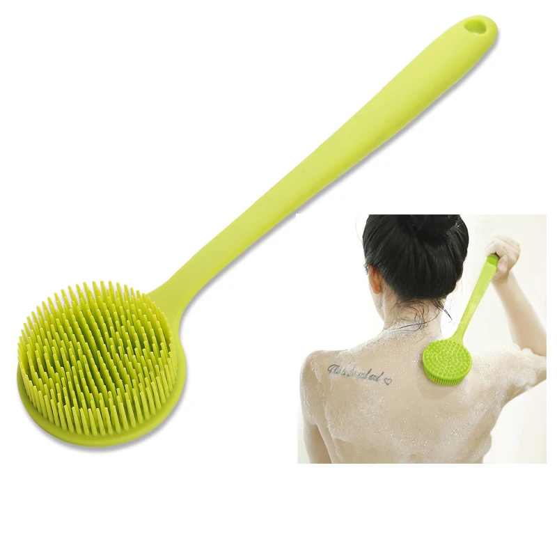 Silicone Soft Long Handle Bath Brush Body Shower Back Scrub Brush