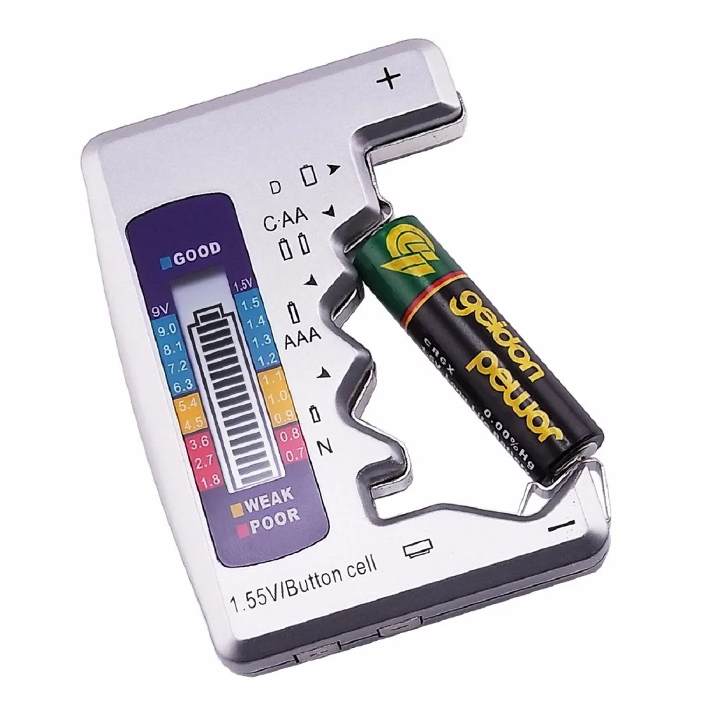 

Digital Battery Tester Checker Battery Capacity Tester For C/D/9V/AA/AAA/1.5V Lithium Battery Power Supply Measuring Instrument