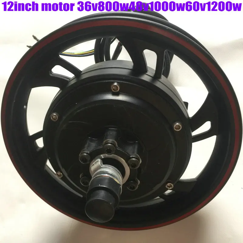 12 дюймов 36v48v60v72v800w1000w безредукторных мотор с Hallsensor диск/Барабанный тормоз