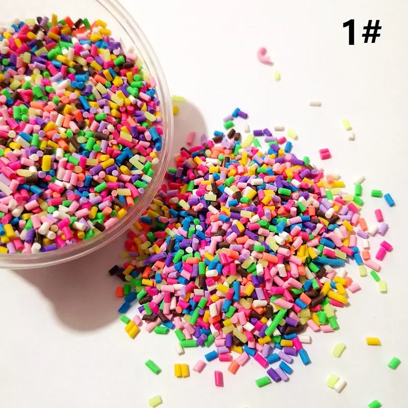 100g Mixed Color Clay Chocolate Sprinkles Heart Shaped DIY Parts Fake Cake Decorating Polymer Clay Sweets Deco Decoration 