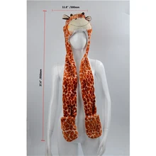 Лев Кролик жираф шарф шляпа перчатки Комплект милая плюшевая шапочка в виде животного с лапами для взрослых зимние шапки