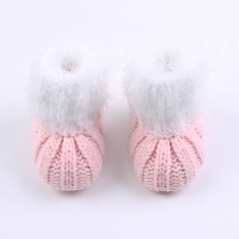 

Baby Shoes Autumn Winter Children Boots Cute Baby First Walkers Kids Newborn Warm Solid Print Knitting Shoes