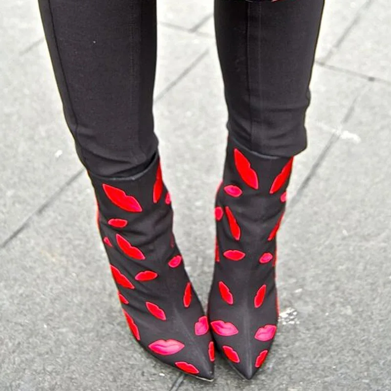 Sexy-Embroidery-Red-Lips-Women-Ankle-Boots-Suede-Leather-High-Heel-Ladies-Knight-Boots-Spring-Fashion