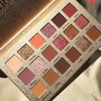 

Beauty Glazed Makeup 18 Shades Gemstone and Coral Makeup Eyeshadow Palette Glitter Shimmer Matte Nude Eyeshadow Pallete