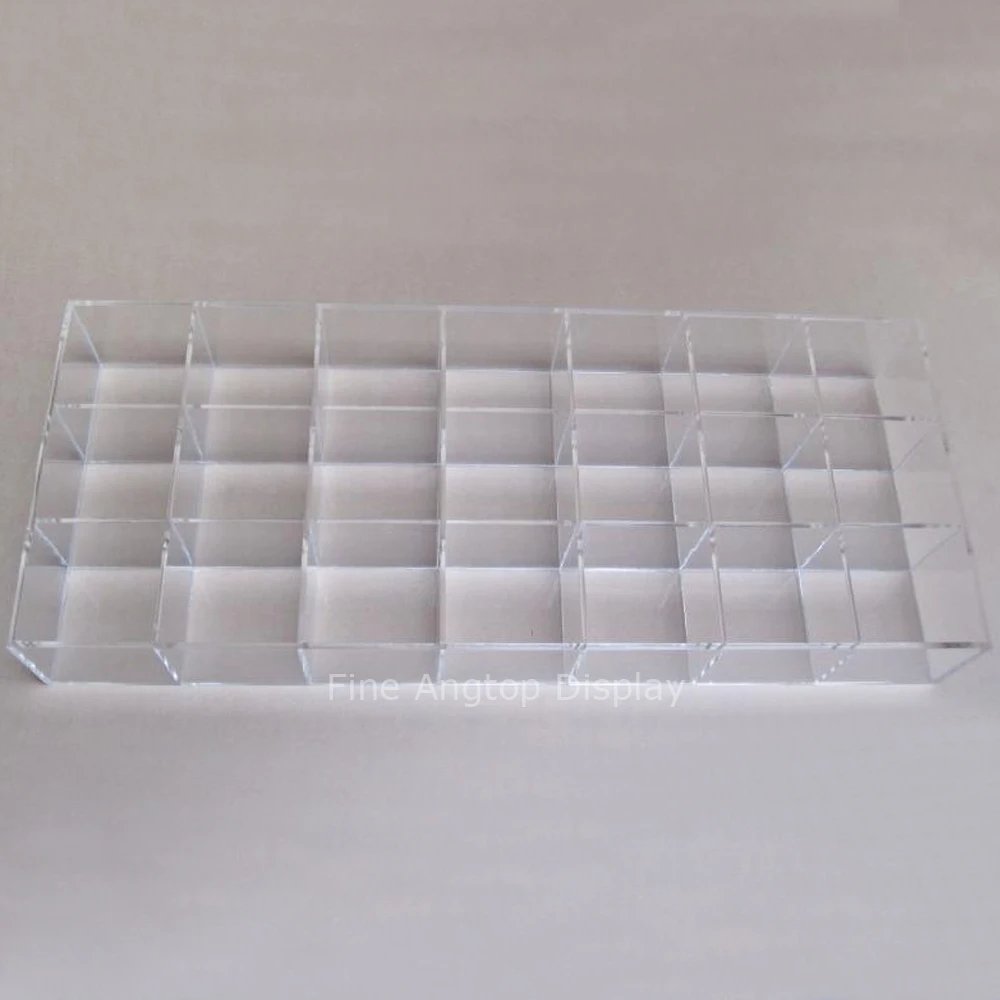 2 шт./лот, 24 Сетки, 18x12x2 см, прозрачная пластиковая коробка для косметики, дизайна ногтей, чехол для таблеток, портативный контейнер для хранения Y2684