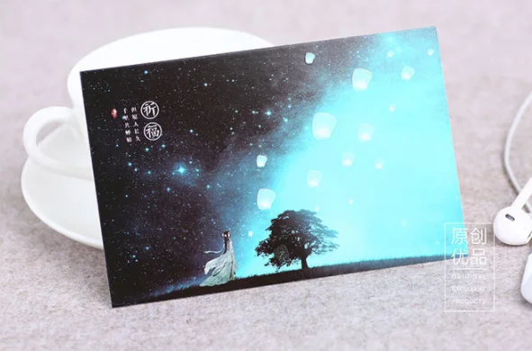 30 шт./компл. милые сказочной китов световой поздравительная открытка Почтовые открытки на день рождения с буквенным принтом конверт подарочный набор карт открытка