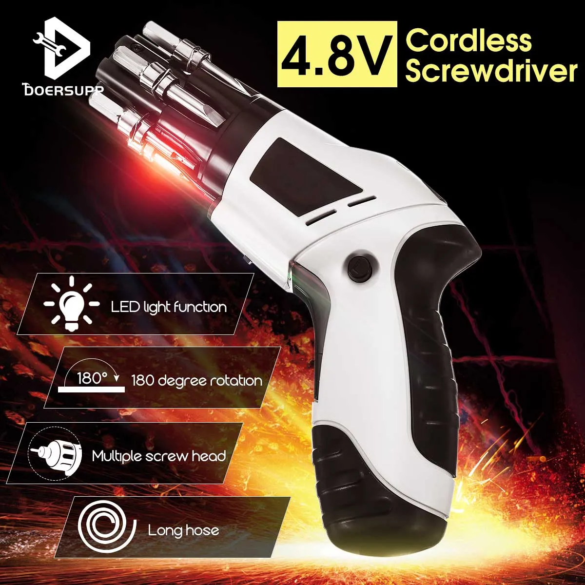 

Multifunction 3.6V Cordless Electrical Screwdriver Wireless Drill with Lithium-ion Battery Electric Drill Househeld Power Tools