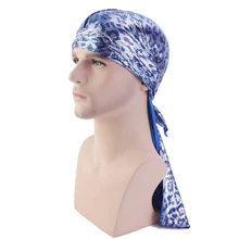 Helisopus, мужские головные уборы Durags, новинка, леопардовая, длинный хвост, пиратская шляпа, много цветов, модные аксессуары для волос, мужские шапки-тюрбан