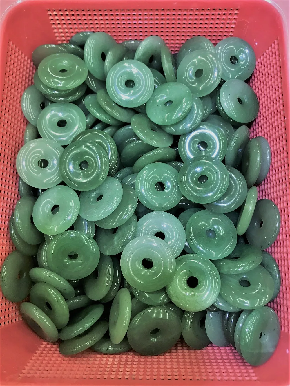 

30mm,40mm,50mm Dount Shape Naturla Stone Beads For Jewelry Making:Green Aventurine 5pcs/lot