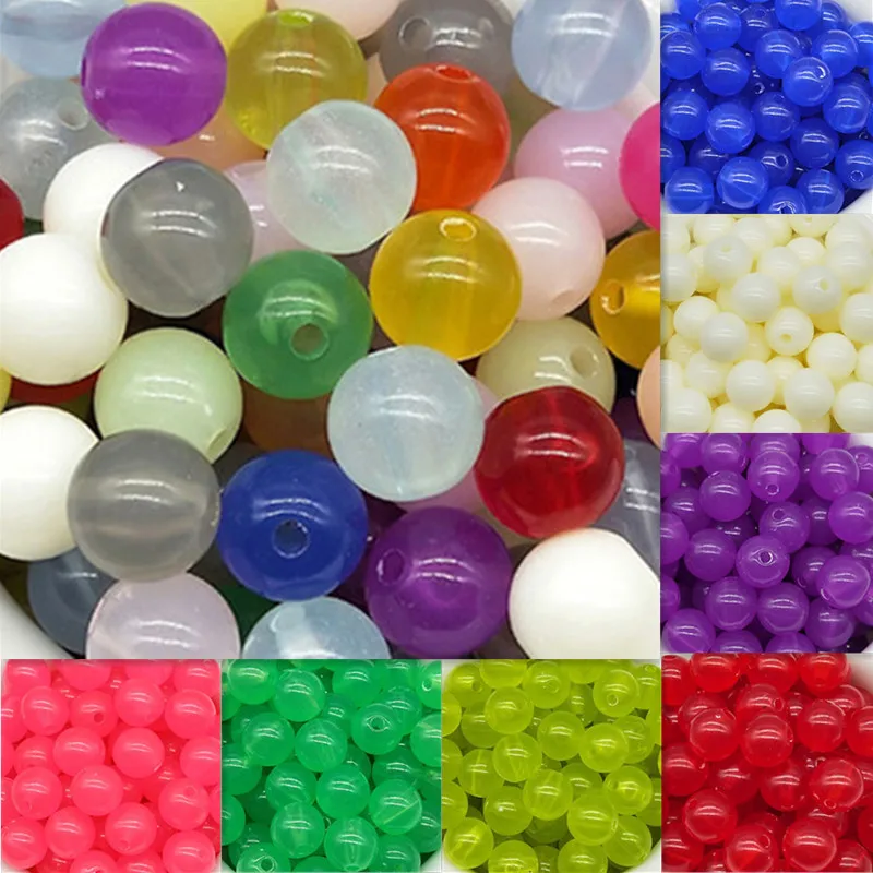 

8/10mm 100/50pcs/lot Cheap Beads Acrylic Translucent Beads Jelly beads Fits for Handmade DIY Necklace Bracelet Jewelry Making