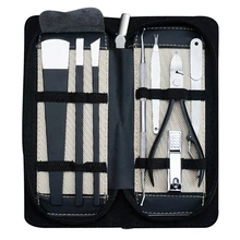 8 шт./компл. Портативный маникюрные ножницы для педикюра Пинцет Ножи уха забрать Утилита Когтерез Комплект из нержавеющей стали ухода за ногтями Инструмент и опора