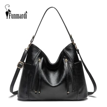 Funmardi Retro Hobo Women Handbags PU Leather Shoulder Bag Brand Designer Women Bag Big Tote Bag Ladies Messenger Bags WLHB2022 women messenger bags pu leather cat wearing big glasses print shoulder handbags 2018 women bag c40 24