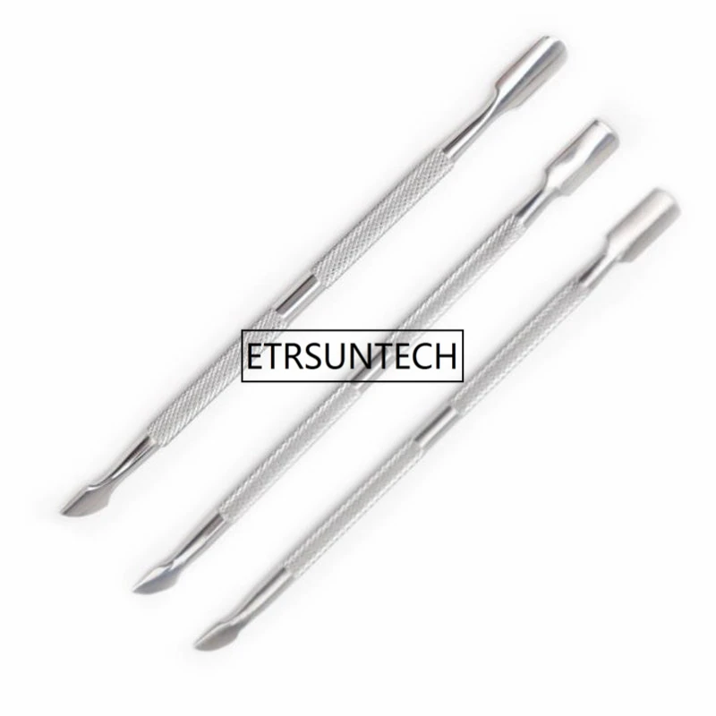 

200PCS Oblique Head Nail Pusher Manicure Trimmer Spoon Cuticle Pusher Pedicure Dead Skin Remover Tool Nail Art Pusher F1735