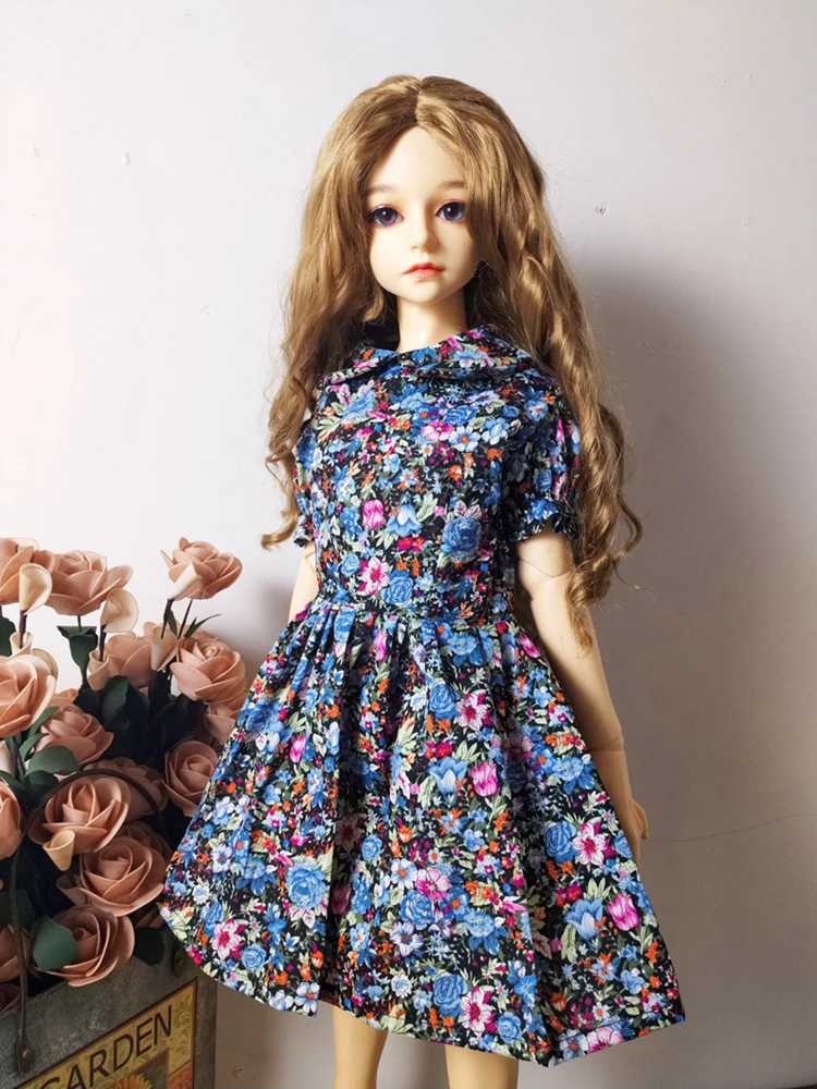 T02-X548-1 Одежда для кукол Blyth 1/3 1/4 bjd 1/6 аксессуары для кукол хлопковое классическое платье с цветочным рисунком 1 шт