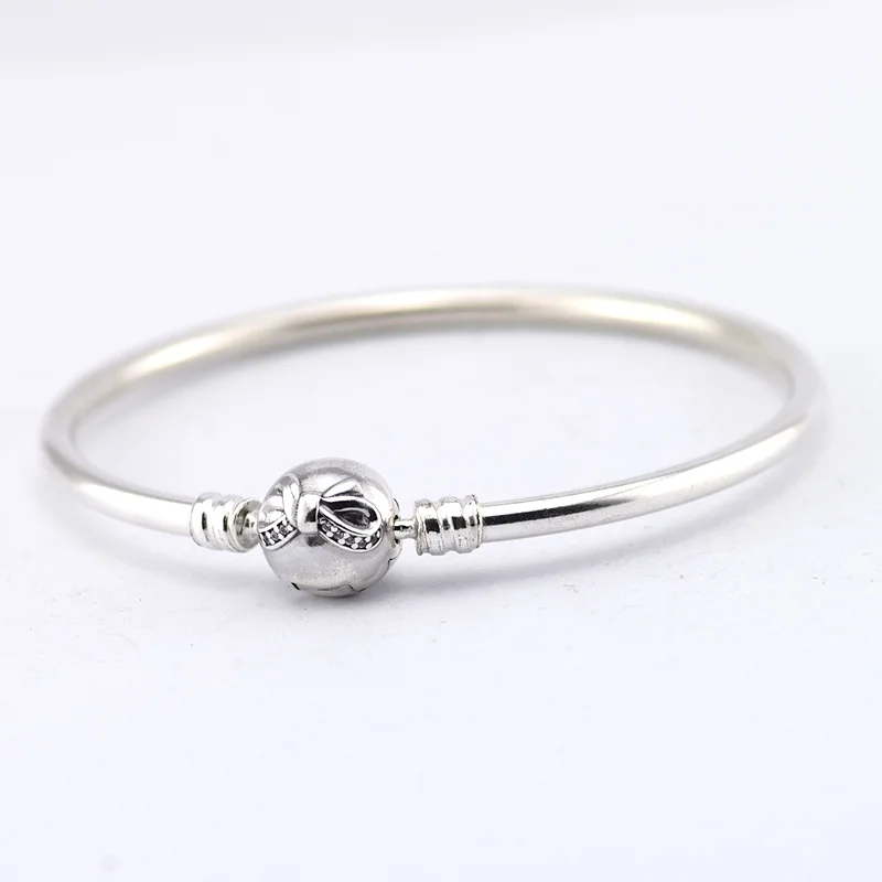 

Dainty Bow Clasp Bangles With Clear Cubic Zirconia 100% 925 Sterling Silver Jewelry Free Shipping