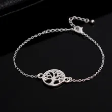 Подарок для нее-Симпатичные Дерево жизни Braclet цвет серебристый, Золотой Цвет Шарм Браслеты пары Для женщин дети любили Модные украшения Lucky подарок