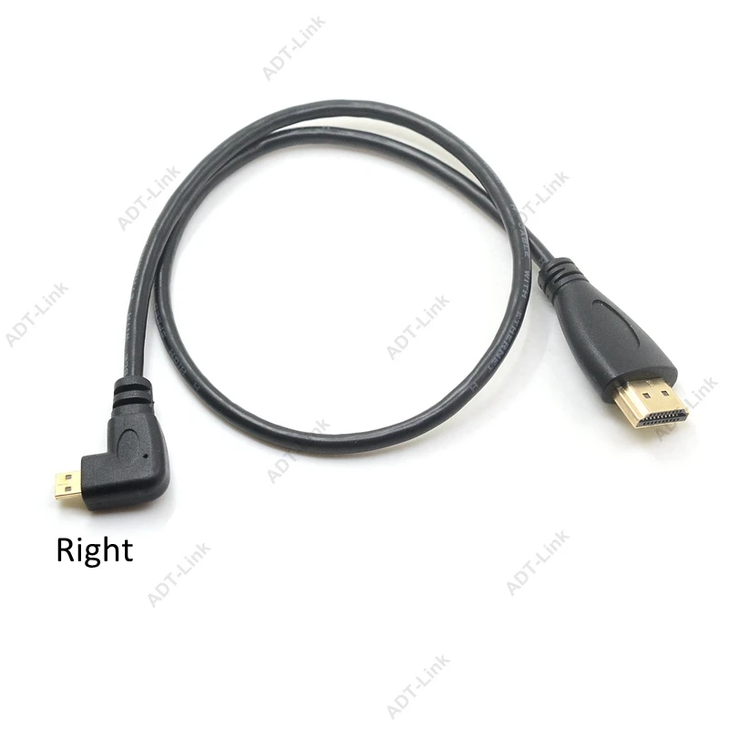 Угловой HDMI Micro HDMI кабель d-типа левый и правый и вверх и вниз 1,4 3D 1440P кабель адаптер для HDTV XBox мобильный телефон Настольный кабель