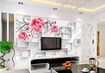 

Custom photo 3d wallpaper Non-woven mural picture modern Square only beautiful rose flower for wall 3d room decoration painting