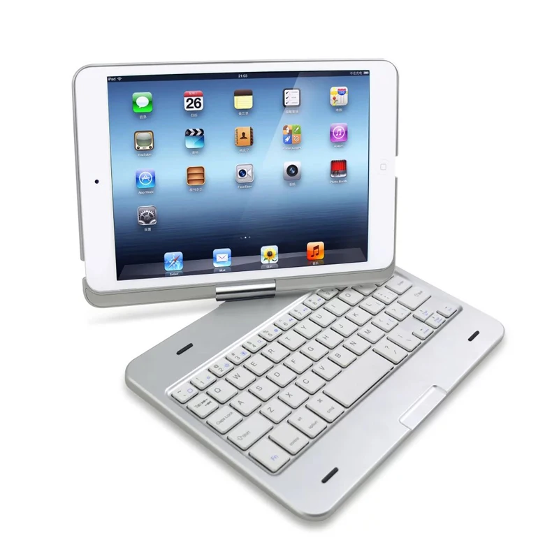 

For Apple iPad Mini/iPad min 2 3 Luxury Bluetooth ABS Keyboard & 360 ROTATING Swivel ABS Shell Case Cover With Stand