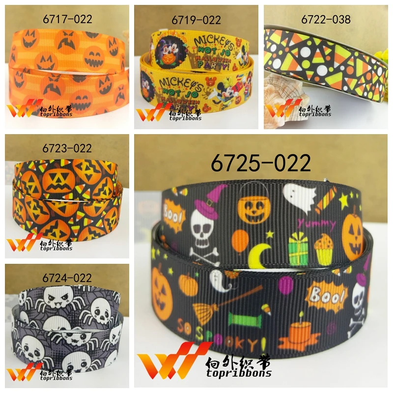 Бесплатная доставка 50 ярдов на размер рандомная печатная grosgrain лента 6717|printed