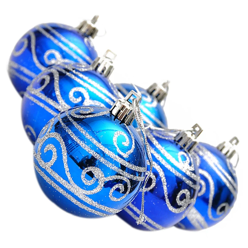 6 Pièces Boules De Sapin De Noël Diamètre 6cm Or Estampage