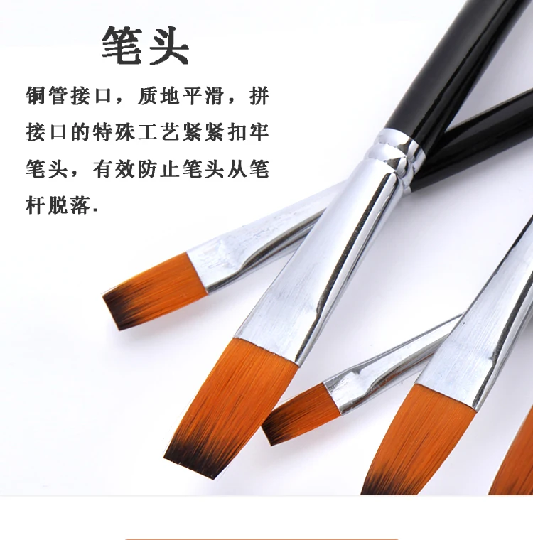 9 шт. Высококачественная нейлоновая Длинная Деревянная ручка для волос Кисть для масляной живописи