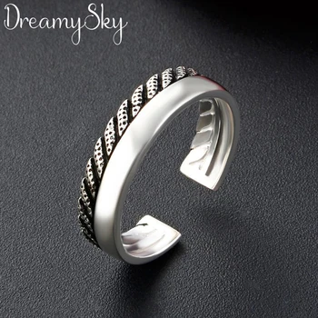 

Personality Exaggeration 925 Sterling Silver Retro Rings For Women Bijoux Adjustable Open Ring S925 joyas de plata Anillos
