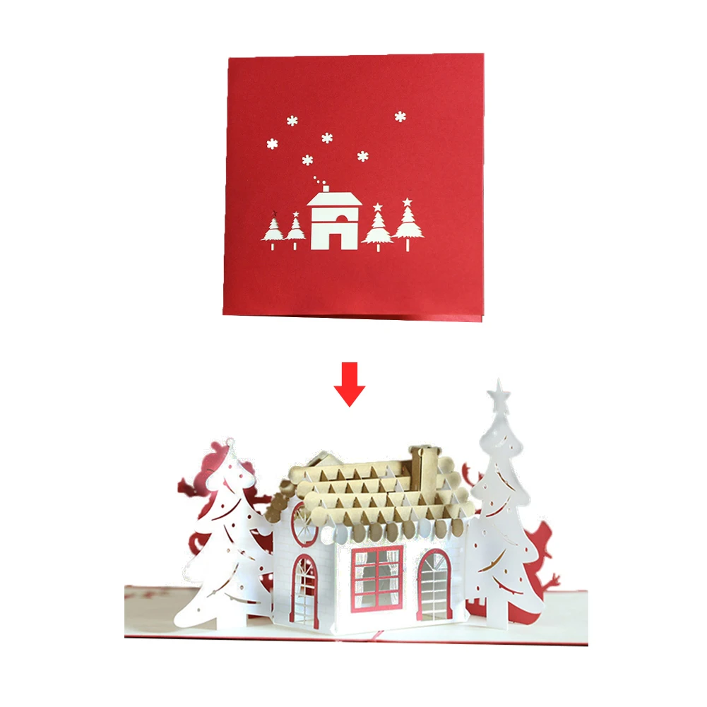 Инновационная Рождественская открытка белый снег 3D Рождественская открытка полый бумажный скульптура ручной работы украшение дома динозавр серия
