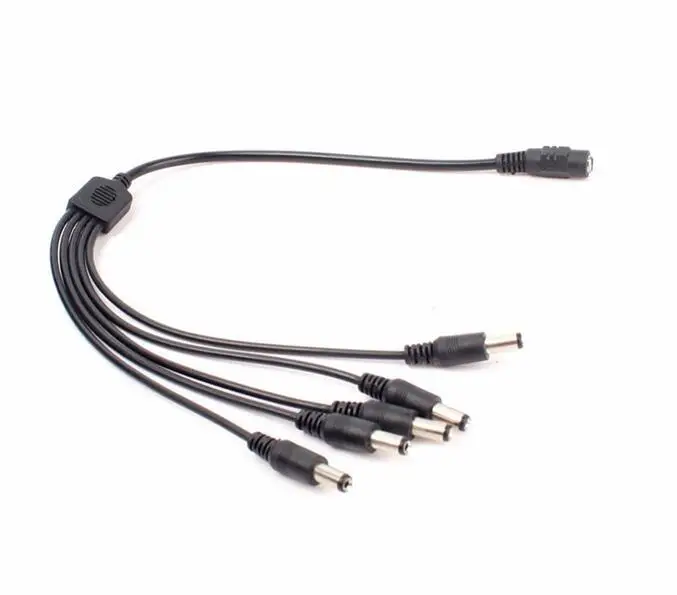  DC Power Splitter Cable Adapter Connector 5.5x2.1mm Female 1 to 5 Male Plug for LED Strip and CCTV  - 32816365377