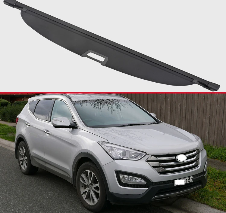 

For Hyundai Santa Fe Sport 2013-2018 Aluminum+Canvas Rear Cargo Cover privacy Trunk Screen Security Shield shade Accessories