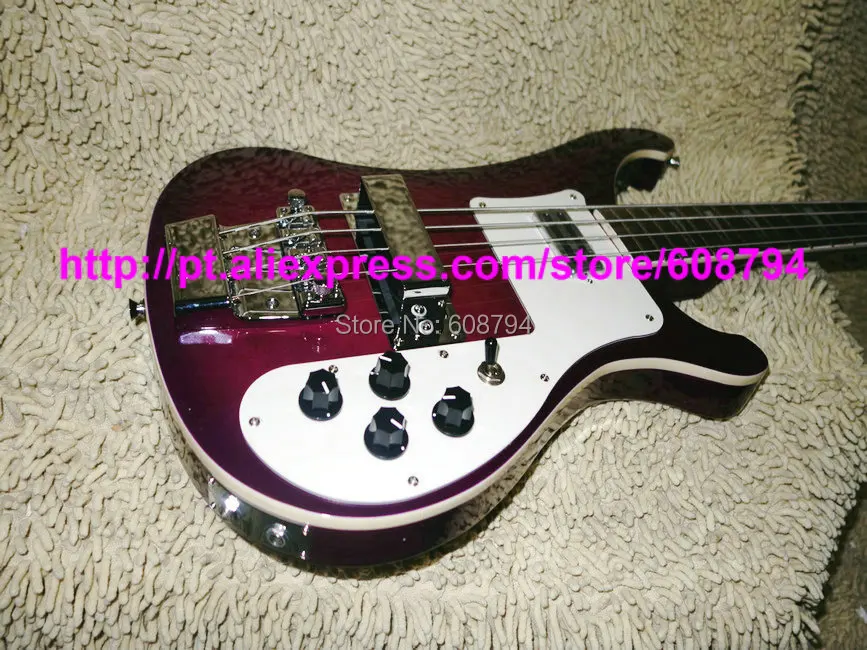 

4003 Bass Guitar Custom double jack 4 strings Bass Purple Electric bass Guitars High quality Factory free shipping