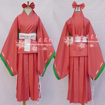 

Anime Future Diary Mirai Nikki Kasugano Tsubaki Kimono Cosplay Costume Tops+Pants+Belt+Bowknot+Headwear