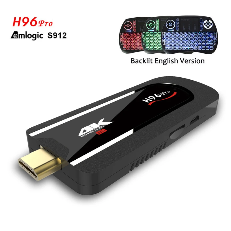 

H96 Pro Mini PC Android 7.1 Smart TV BOX Amlogic S912 Octa Core 2G 8G H.265 4K Smart Media Player TV Stick+i8 Wireless Backlight