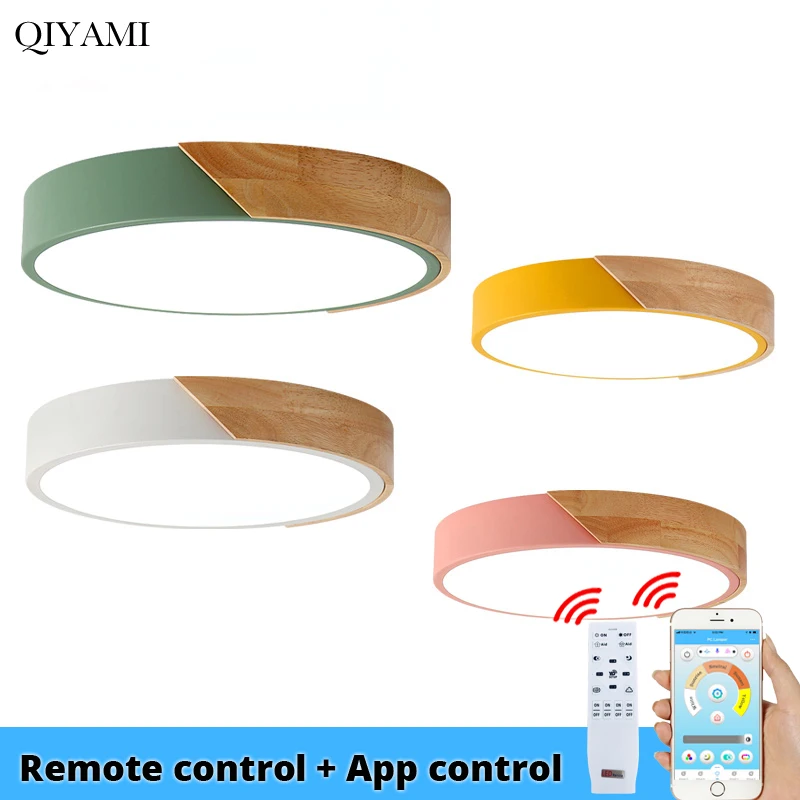 

Green Round LED Ceiling Lights For Kids Room Bed Room Lighting With APP Remote Control Indoor Home Lamps dero