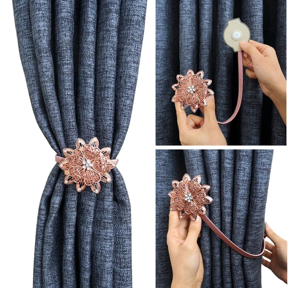 Buy 2Pcs Flower Curtains Buckle