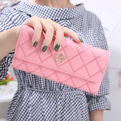 Billetera de Mujer Femenina Larga Pu Versión Coreana Multifuncional Rombo Corona Hebilla Billetera 2019 Pequeñas Damas Frescas Mano Bolsas de Tarjetas de Mano Billetera de Mujer Femenina Larga Pu Versión Coreana Multifuncional Rombo Corona Hebilla Billetera 2019 Pequeñas Damas Frescas Mano Bolsas de Tarjetas de Mano