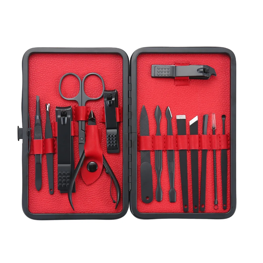 

Nail Art Tool Sets 15Pcs Stainless Steel Universal Home Office Manicure Set Nail Clippers Cleaner Grooming Kit Nail Care