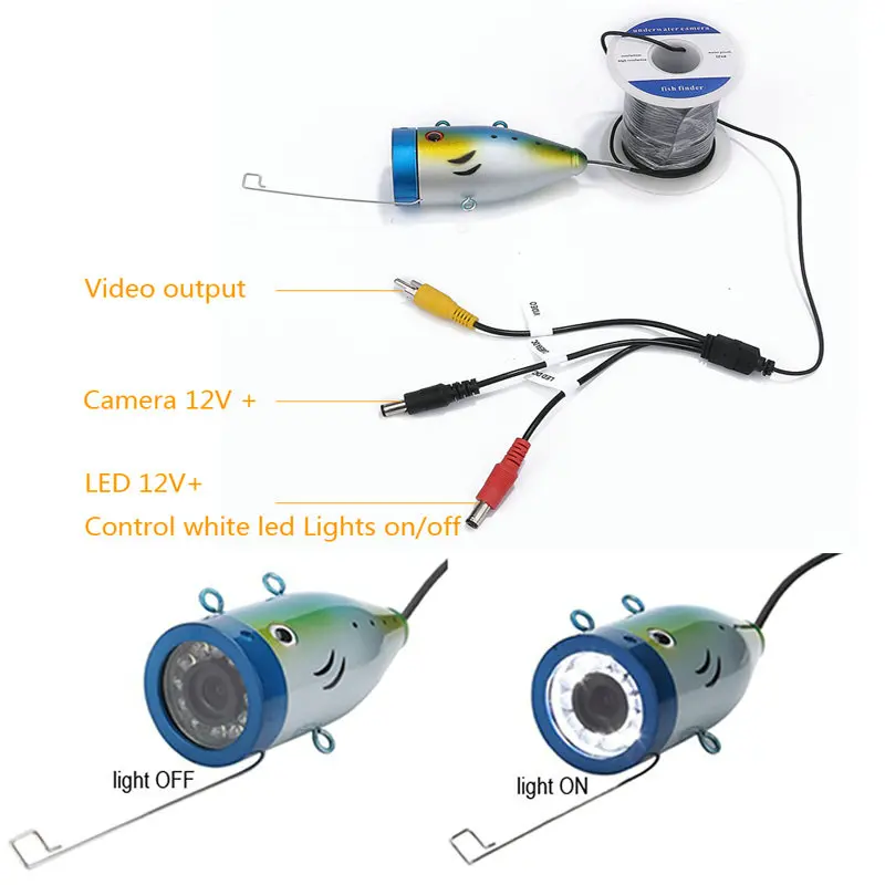 7 "ЖК-дисплей 50 м 1000tvl подводный Рыбалка видео Камера комплект, HD WIFI Беспроводной для IOS приложение для Android запись видео и сфотографировать